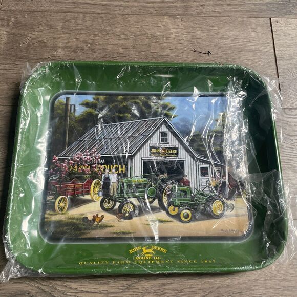 John Deere Serving Tray "Spirit of America" and "Vintage Gathering" 2003 New - Picture 3 of 16